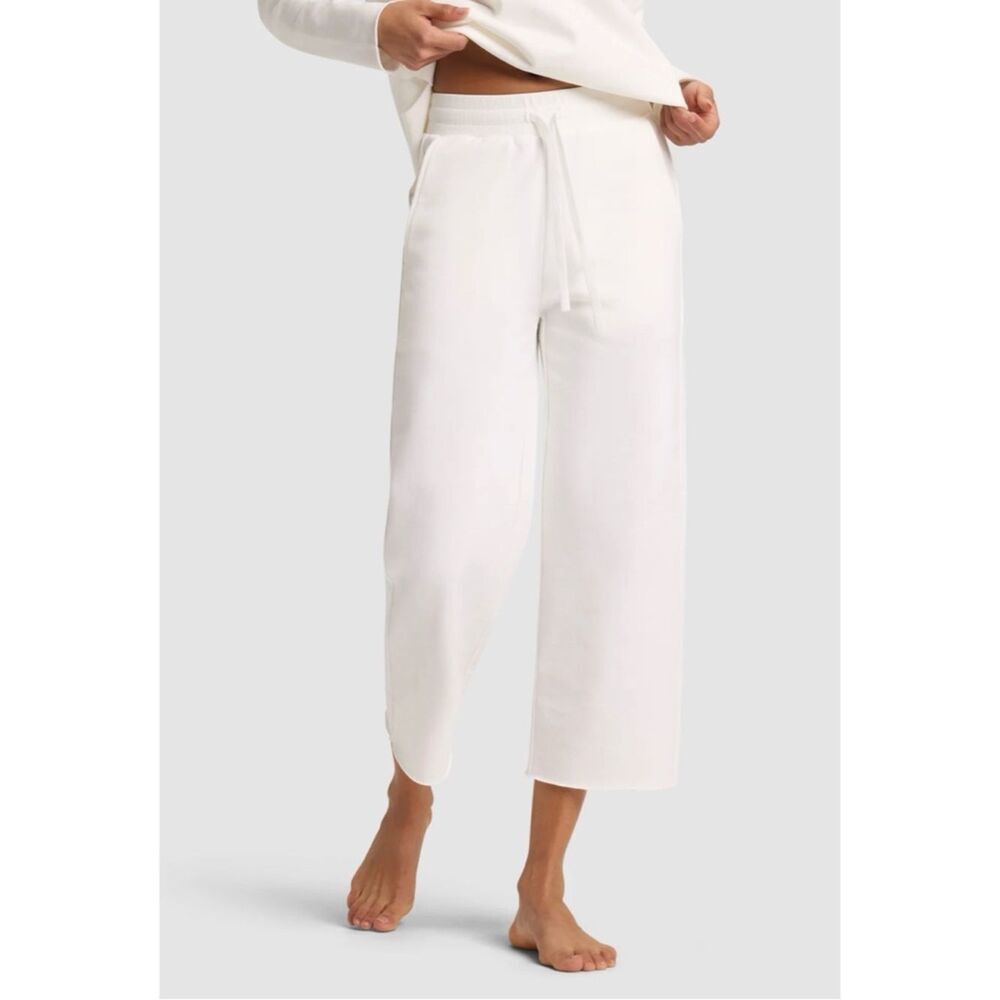 Cozy Earth Organic Cotton Chelsea Cropped Pant in Bone Size M ~ NWT